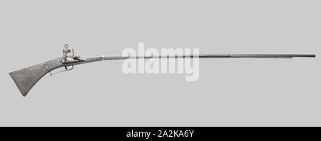 Flintlock Gun, 1725, sarde, Sardegna, ferro, legno e acciaio, L. 165 cm (65 Foto Stock