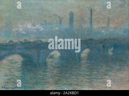 Waterloo Bridge, tempo grigio, 1900, Claude Monet, Francese, 1840-1926, Francia, olio su tela, 65,4 × 92,6 cm (25 3/4 × 36 3/8 in Foto Stock