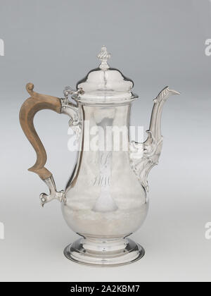 Caffettiera, c. 1770, Joseph Richardson, Sr., americano, 1711-1784, Philadelphia, Philadelphia, argento, 29,5 × 11,6 (diam. a base) × 21,9 cm (11 5/8 × 4 5/8 × 8 5/16 in.), 1234.3 g Foto Stock