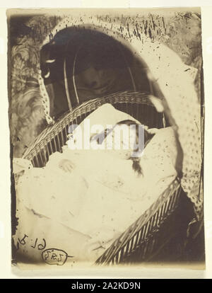 Untitled (eventualmente Alice Gertrude Langton Clarke), 1864, Lewis Carroll (Charles Lutwidge Dodgson), inglese, 1832-1898, Inghilterra, albume stampa, 10.3 × 7,8 cm (nell'immagine), 10,7 × 7,9 cm (carta Foto Stock