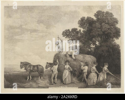 Hay-Makers, 1791, George Stubbs, Inglese, 1724-1806, Inghilterra, imbianchini, incisione con roulette, su avorio carta vergata, 484 × 685 mm (immagine/piastra), 537 × 713 mm (foglio Foto Stock