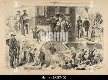 News dalla guerra, pubblicato il 14 giugno 1862, Winslow Homer (American, 1836-1910), pubblicata da Harper's settimanale (American, 1857-1916), Stati Uniti, incisione su legno su carta, 339 x 516 mm (nell'immagine), 397 x 566 mm (foglio Foto Stock