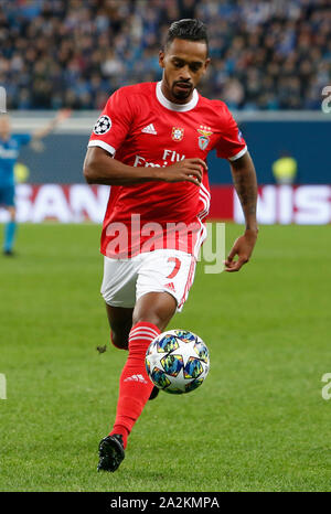 SAINT PETERSBURG, Russia - 02 ottobre: Caio di SL Benfica in azione durante la UEFA Champions League gruppo G match tra Zenit San Pietroburgo e SL Benfica a Gazprom Arena il 2 ottobre 2019 a San Pietroburgo, Russia. (Foto di (MB Media) Foto Stock