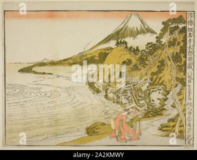 Atto VIII (Hachidanme), dal punto di vista della serie di immagini del magazzino di fedele i ritegni (uki-e kanadehon Chushingura), c. 1791/94, Kitao Masayoshi (Kuwagata Keisai), giapponese, 1764-1824, Giappone, Color woodblock print, orizzontale o-oban, 33,4 x 43,8 cm Foto Stock