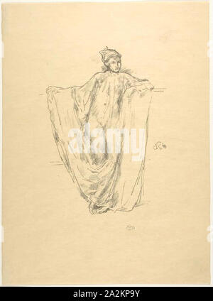 La figura Studio, 1894, James McNeill Whistler, Americano, 1834-1903, Stati Uniti, litografia sul beige carta giapponese, 190 x 145 mm (nell'immagine), 313 x 232 mm (foglio Foto Stock