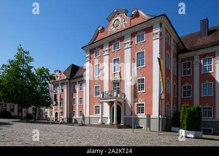 Ingresso al Neues Schloss (nuovo castello) a Meersburg, al Lago di Costanza, al quartiere di Dodensee, al Baden-Württemberg, Germania Foto Stock