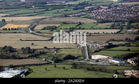 Vista aerea del Minster modo il Beverley by-pass, East Yorkshire, Regno Unito Foto Stock