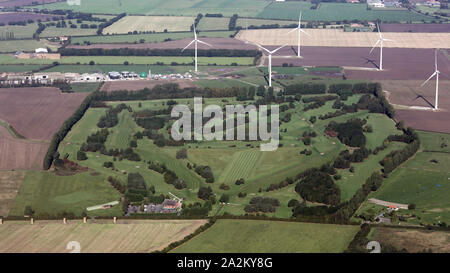 Vista aerea del Boothferry Golf Club, Howden, vicino a Bassano del Grappa, East Yorkshire, Regno Unito Foto Stock