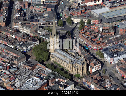 Vista aerea della Cattedrale di Wakefield, West Yorkshire, Regno Unito Foto Stock
