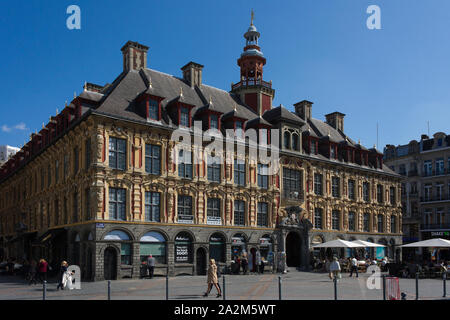 La Vieille Bourse, Lille, Francia Foto Stock