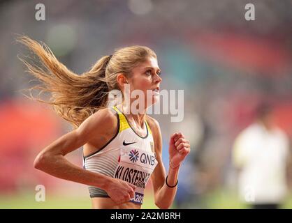 Doha, Katar. 02oct, 2019. KLOSTERHALFEN Konstanze (Germania) l'azione. Eseguire 5000m delle donne su 02.10.2019 mondiali di atletica 2019 a Doha/Qatar, dal 27.09. - 10.10.2019. | Utilizzo di credito in tutto il mondo: dpa/Alamy Live News Foto Stock