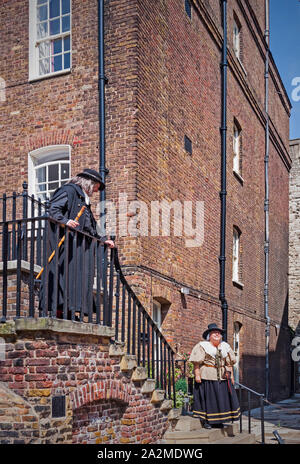 Gli attori nella Torre di Londra Foto Stock