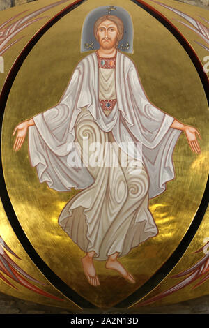Cristo en majesté. Chapelle Sainte-Anne dite Chapelle des Pénitents XVI - XVIII ème siècle. Megève. Alta Savoia. La Francia. / Cristo in maestà. Cappella Foto Stock