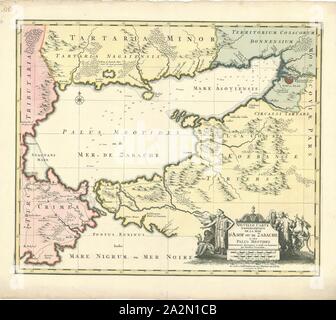 Mappa, Nouvelle carte geographique de la Mer d'Asof ou de Zabache & des Palus Meotides, calcografia stampa Foto Stock