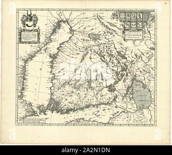 Mappa, Magnus ducatus Finlandiae Nova et Accurata delineatio, calcografia stampa Foto Stock