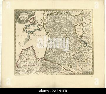 Mappa, Ducatuum Livoniae, et Curlandiae, nova tabula, descripta, divisa, et edita per F. de Witt Amstelodami, Frederick de Wit (1630-1706), stampa di calcografia Foto Stock