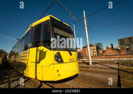 Manchester Metro Raikway luce sistema - Deansgate. Foto Stock