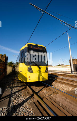 Manchester Metro Raikway luce sistema - Deansgate. Foto Stock