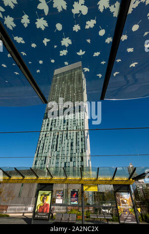 Manchester Metro Raikway luce sistema - Deansgate.Station Foto Stock