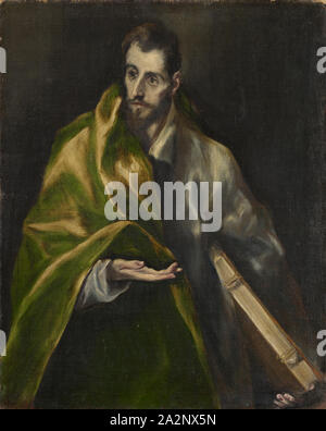 L apostolo Giacomo d., Ä., intorno al 1600/04, olio su tela, 102,4 x 83,2 cm, unsigned, El Greco (Theotokopoulos Domenikos,), (Schule / scuola), Candia (Herakleion heute)/Kreta um 1541-1614 Toledo Foto Stock