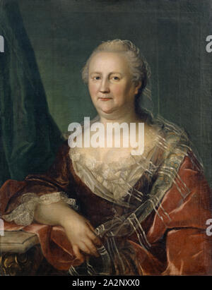 Ritratto di Anna Frischmann, moglie di Johann Christoph Imhof, 1755, olio su tela, 81 x 62,5 cm, firmato e datato in basso a destra indietro: Handman [n], Pinx: 1755., Emanuel Handmann, Basilea 1718-1781 Berna Foto Stock