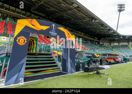 DEN HAAG, Paesi Bassi. 03 ott 2019. Calcio, Cars jeans Stadium, Europa League, stagione 2019-2020, AZ in stadio di ADO, prima della partita AZ - Manchester United, Credito: Pro scatti/Alamy Live News Foto Stock