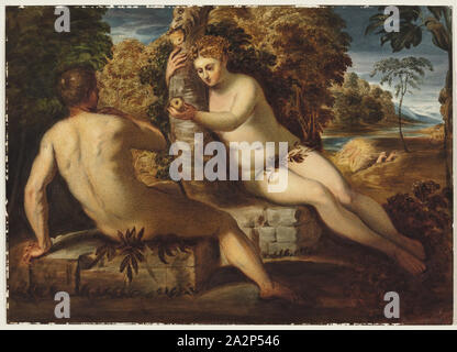 George lethbridge Saunders, Inglese, 1807-1863, Adam tentati da Eve, 1836, complessivo: 9 3/8 × 13 1/8 pollici (23,8 × 33,3 cm Foto Stock