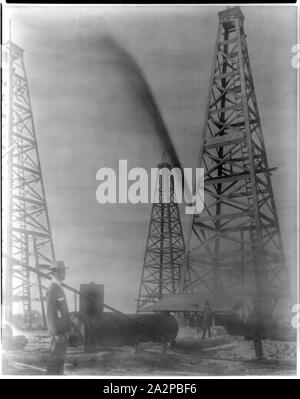 Regina di Waco Spindletop gusher, Beaumont, Porto Arthur e vicinanze, Texas - industria petrolifera. Foto Stock