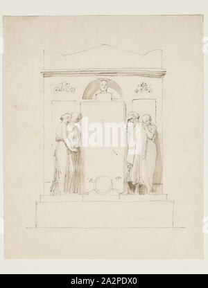 John Flaxman, Inglese, 1755-1826, Untitled, tra 1800 e 1816, inchiostro nero e grigio lavare Foto Stock