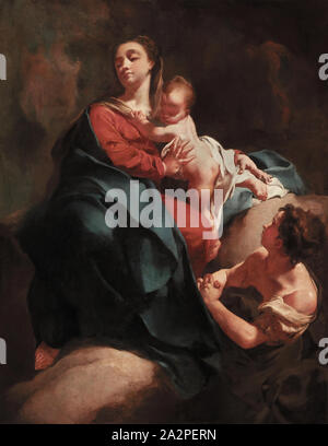 Giovanni Battista Piazzetta, Italiano, 1682-1754, Madonna con Bambino e un adorare la figura, tra 1715 e 1718, olio su tela, senza cornice: 74 × 57 1/2 pollici (187.9 x 146.1 cm Foto Stock