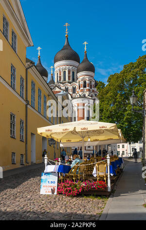 La cattedrale di Alexander Nevsky sulla collina di Toompea superiore nella Città Vecchia di Tallinn, Estonia. Foto Stock