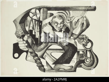 Ida Abelman, americano, 1910 - 2002, abbiamo una rivendicazione, ca. Tra il 1934 e il 1939, litografia stampate con inchiostro nero su carta intessuta, Immagine: 14 1/4 × 18 3/8 pollici (36,2 × 46,7 cm Foto Stock