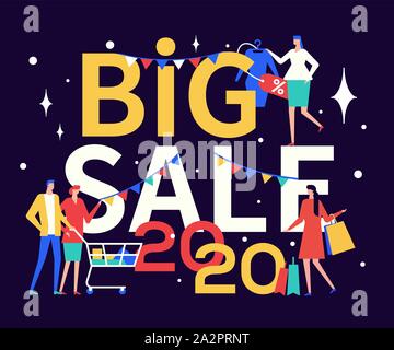 2020 grande vendita vettore di inserzione colorato modello di pagina di intestazione Illustrazione Vettoriale