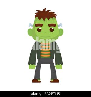 Ragazzino con frankenstein carattere costume Illustrazione Vettoriale