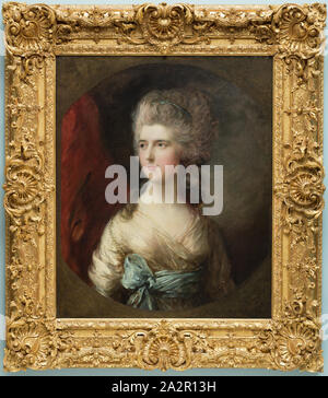 Thomas Gaunsborough, Inglese, 1727-1788, Lady Anna Horatia Waldegrave, ca. 1783, olio su tela, senza cornice: 3 1/4 × 25 1/4 pollici (8,3 × 64,1 cm Foto Stock
