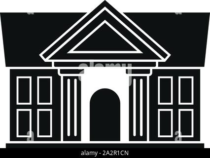 Giustizia corte edificio icona. Illustrazione semplice della giustizia corte edificio icona vettoriali per il web design isolato su sfondo bianco Illustrazione Vettoriale