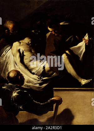 Luca Giordano, Italiano, 1634-1705, di tumulazione Cristo, ca. Tra il 1659 e il 1660, olio su tela, senza cornice: 83 1/2 × 62 3/4 pollici (212.1 × 159,4 cm Foto Stock