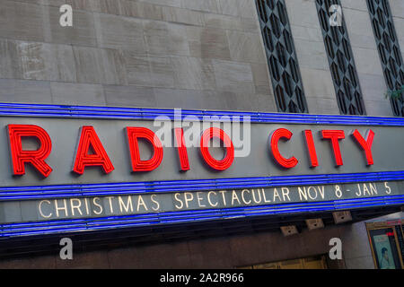 Radio City Musical Hall, Rockefeller Center di New York City Foto Stock