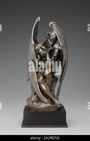 Jean-Jacques Feuchère, Francese, 1807-1852, Satana, modellato 1833, cast 1835, bronzo con un colore marrone scuro patina, complessivo: 13 3/4 pollici (34,9 cm Foto Stock