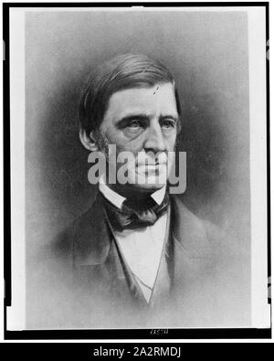 Ralph Waldo Emerson, testa e spalle ritratto, rivolto verso destra Foto Stock