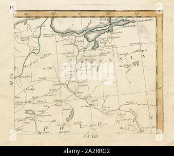 La Prussia, Mappa di Danzica, Poznań e Varsavia, fol. 6v, Bors, Johann Jakob (verfertigt), Homannsche Erben (ed.), Johann Jakob Bors; Franz Ioseph Heger: Neue und vollständige Postkarte durch ganz Deutschland. Nürnberg: im Verlag bey denen Homaennischen Erben, [1764 Foto Stock