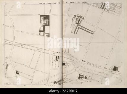 Atlante nazionale del 13. La città di Parigi 2, Mappa di Parigi, n. 21, p. 30, Verniquet, E. ; Bartholome, P.T. ; Mathieu, A.J., 1796, Edmé Verniquet, P.T. Bartholome, A.J. Mathieu: Atlas du plan général de la Ville de Paris. Parigi: Chez l'auteur, 1796 = l'an IV Foto Stock