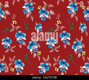 Geometrica di lusso seamless pattern in moda vintage stile. su sfondo rosso. Geometrica di lusso seamless pattern in moda vintage stile. Foto Stock