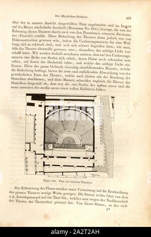 Pianta del Teatro Piccolo, piano piano dell'Odeion a Pompei, Fig. 108, p. 131, 1856, Johannes Overbeck: Pompei in seinen Gebäuden, Alterthümern und Kunstwerken [...]. Lipsia: Verlag von Wilhelm Engelmann, 1856 Foto Stock