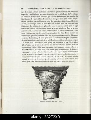 Capitale dell'interno di San Marco, Venezia, capitale nella Basilica di San Marco a Venezia, p. 78, 1851, Félix de Verneilh; L'architettura bizantina en France: Saint-Front de Périgueux et les églises à coupoles de l'Aquitaine. Parigi: librairie archéologique de Victor Didron, 1851 Foto Stock