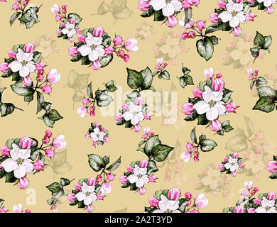 Floral seamless pattern con splendidi fiori. Fiori Pattern per la moda estate stampe. Foto Stock