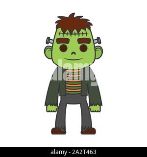 Ragazzino con frankenstein carattere costume Illustrazione Vettoriale