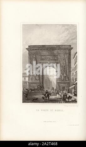 Il St Denis Gate, Porte Saint-Denis a Parigi, dopo p. 466, p. 552, Rouargue Frères (del. & Sculp.), Dulaure: Histoire de Paris et de ses monumenti. Nouvelle édition refondue et complétée jusqu'à nos jours par L. Batissier. Parigi. Furne et Cie., 1854 Foto Stock