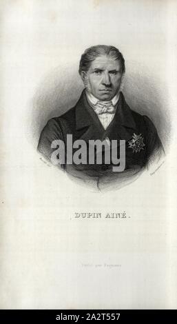 Dupin Ainé, André Marie Jean Jacques Dupin, firmato: Marckl del, Tony Goutiere sc, Fig. 2, secondo p. 282, Marckel (CANC.); Goutiere, Tony (sc.), Louis Blanc: Révolution française: histoire de dix ans 1830-1840. Bd. 2. Parigi: Pagnerre, 1848 Foto Stock