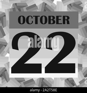 Ottobre 22 icona. Per la pianificazione di importanti giorno. Banner per i giorni festivi e giorni speciali. Immagine in bianco e nero e a colori. Foto Stock
